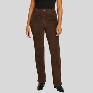 Chico’s Brown Leather Pants Women’s Size 1.5 (US 10) High Rise Straight Leg Y2K